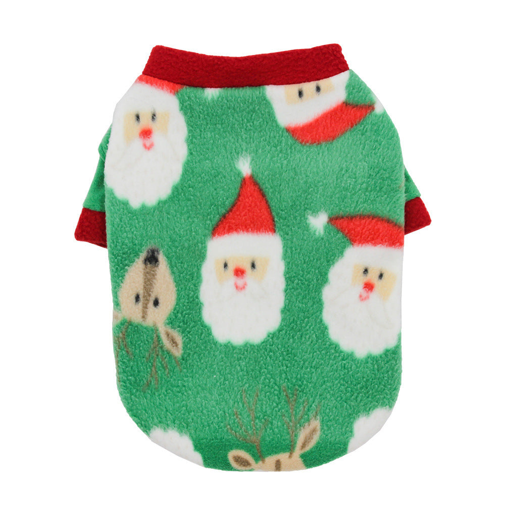 Christmas Dog Clothes Warm Fleece