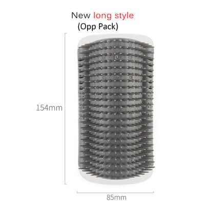 Long style cat self-grooming brush designed for effective massage and hair removal, featuring soft rubber bristles.