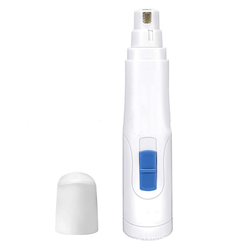 Pet dog and cat nail grinder, low noise and vibration, ergonomic design for painless nail trimming.