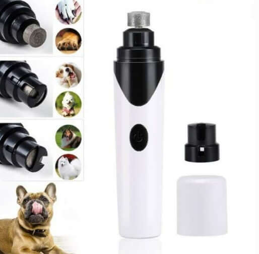 Pet dog nail grinder for low noise, low vibration trimming, with effective grinding tools for sensitive pets.
