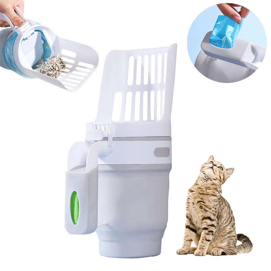 Upgrade Widen Cat Litter Shovel with bags for easy waste cleanup and secure lid for daily use.